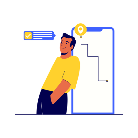 Man thinking about location  Illustration