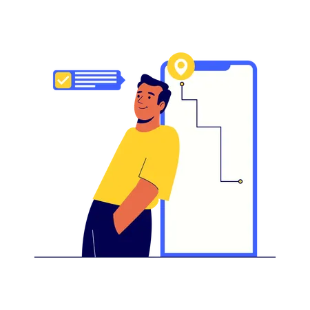 Man thinking about location  Illustration