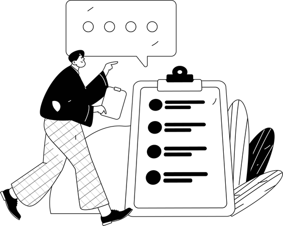 Man thinking about mail  Illustration