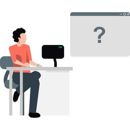 Man thinking about remote work  Illustration