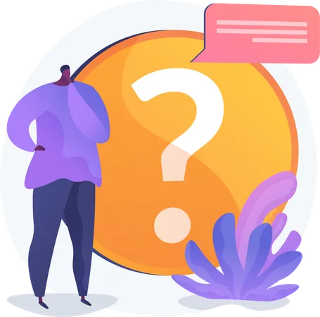 Man thinking about Website FAQ  Illustration