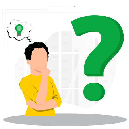 Man thinking of idea  Illustration