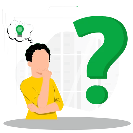 Man thinking of idea  Illustration