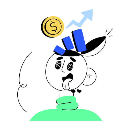 Man thinking of investing his money  Illustration