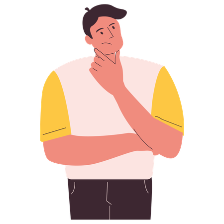 Man Thinking Something  Illustration