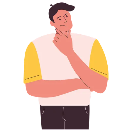 Man Thinking Something  Illustration