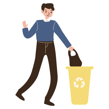 Man throwing away trash  Illustration