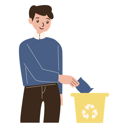 Man throwing away trash  Illustration