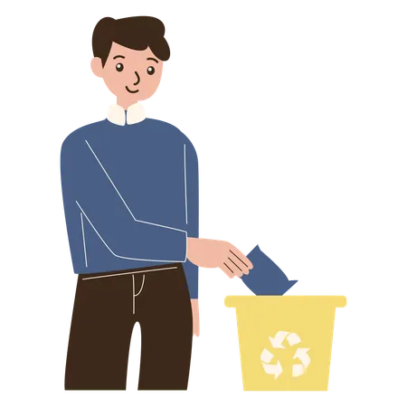 Man throwing away trash  Illustration