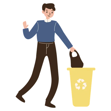 Man throwing away trash  Illustration