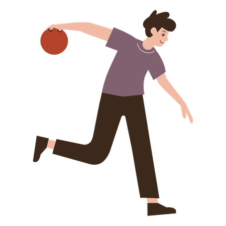 Man throwing bowling ball  Illustration
