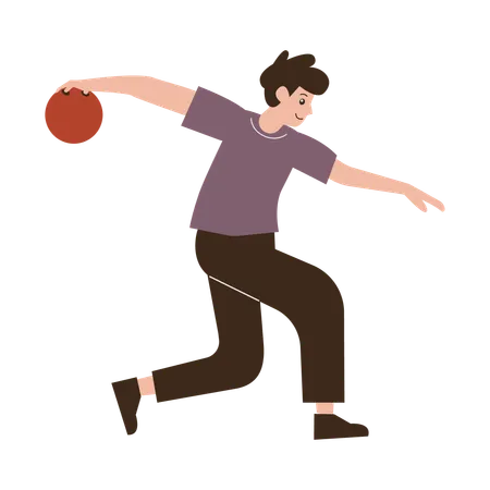 Man throwing bowling ball  Illustration