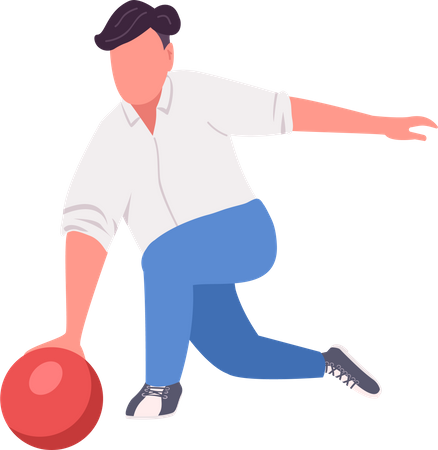 Man throwing bowling ball Illustration