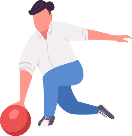 Man throwing bowling ball Illustration