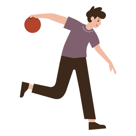 Man throwing bowling ball  Illustration