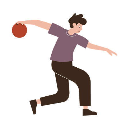 Man throwing bowling ball  Illustration