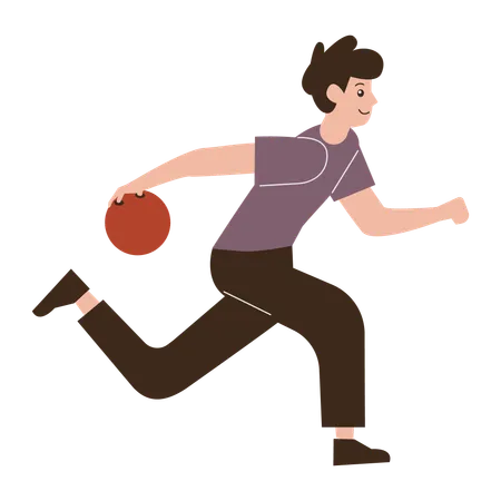 Man throwing bowling ball  Illustration