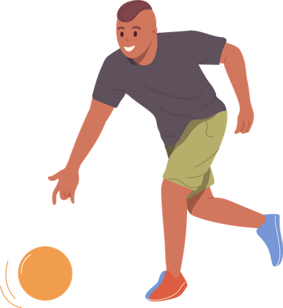 Man throwing bowling ball  Illustration