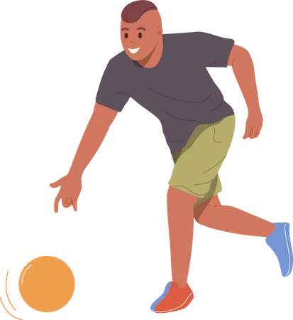 Man throwing bowling ball  Illustration