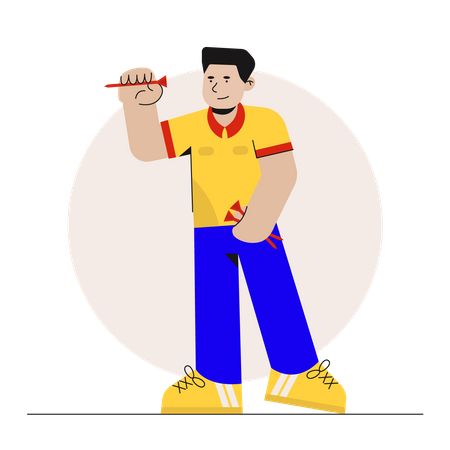 Man Throwing Dart  Illustration