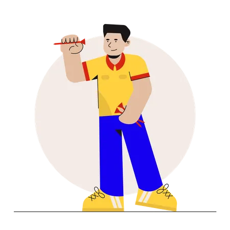 Man Throwing Dart  Illustration