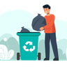 illustration for man throwing garbage