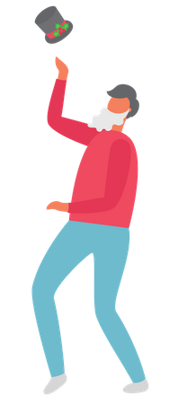 Man throwing hat in air  Illustration