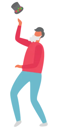 Man throwing hat in air  Illustration