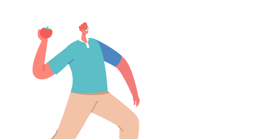 Man throwing tomato  Illustration