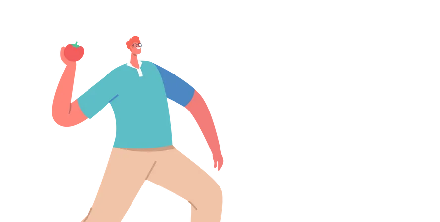 Man throwing tomato  Illustration