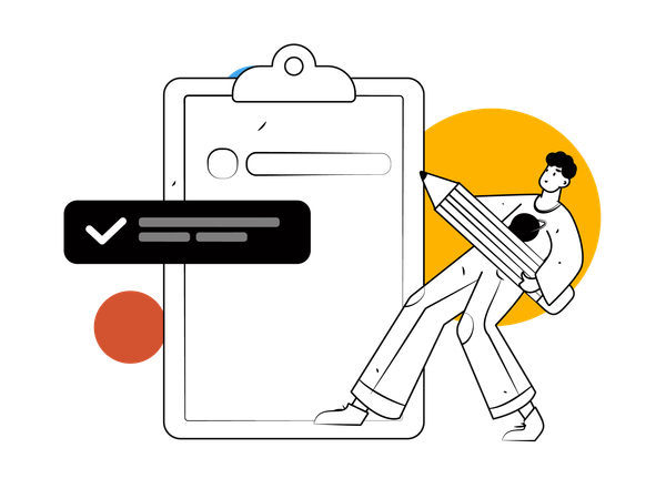 Man tick on checklist  Illustration