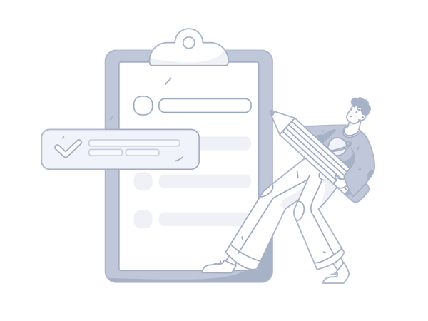 Man tick on checklist  Illustration