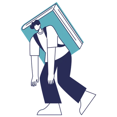 Man Tired from study  Illustration