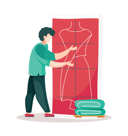 Man trace dress outline  Illustration