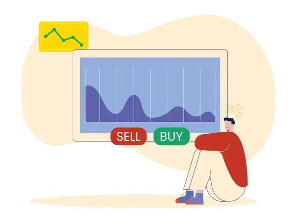 Man trading crypto online  Illustration