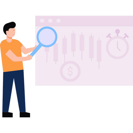 Man trading on stock market  Illustration