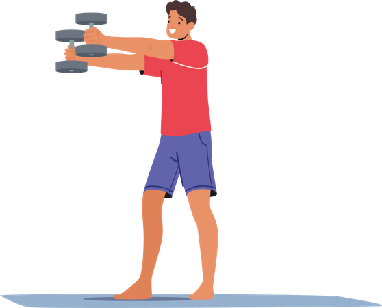 Man training with dumbbell  Illustration