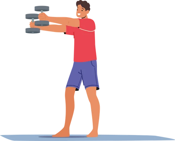 Man training with dumbbell  Illustration