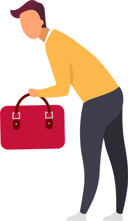 Man traveler with carry-on bag  Illustration