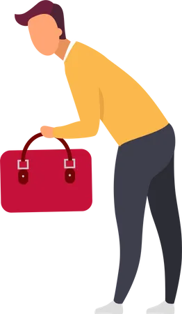 Man traveler with carry-on bag  Illustration