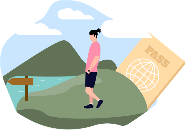 Man travelling  Illustration