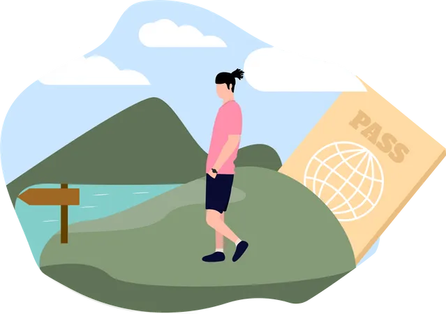 Man travelling  Illustration