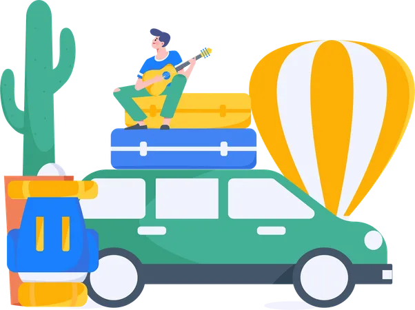 Man travelling  Illustration