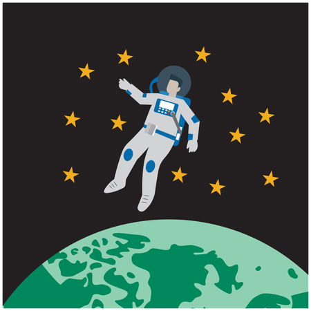 Man travelling in space  Illustration