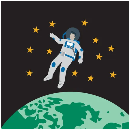 Man travelling in space  Illustration