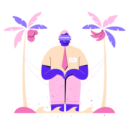 Man travelling into meta world  Illustration