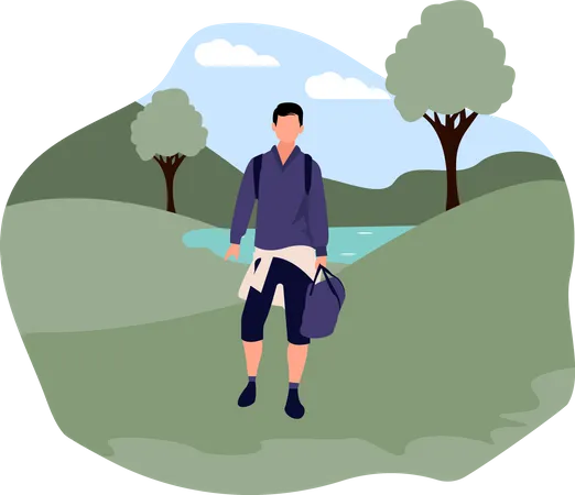 Man travelling to places  Illustration