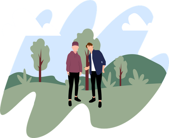 Man travelling together  Illustration