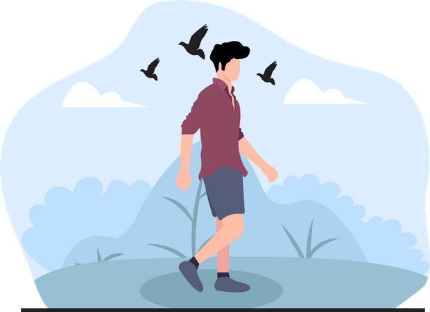 Man trekking  Illustration