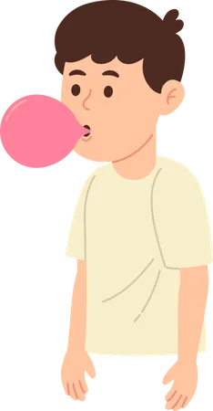 Man trying to blow balloon to overcome respiratory disease  Illustration